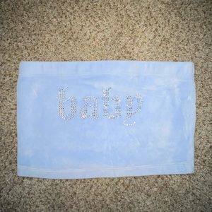 Super cute suede baby blue tube top